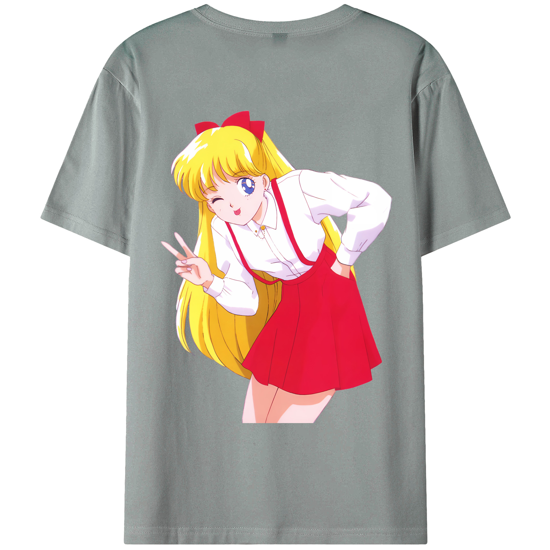 （画像用） 美少女戦士セーラームーン 愛野 美奈子 あいの みなこ Sailor Moon Aino Minako 綿100％ メンズ半袖Tシャツ（バックプリント） 通気性